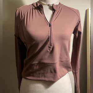 Mono B Women's Mauve Quarter-Zip Sweater